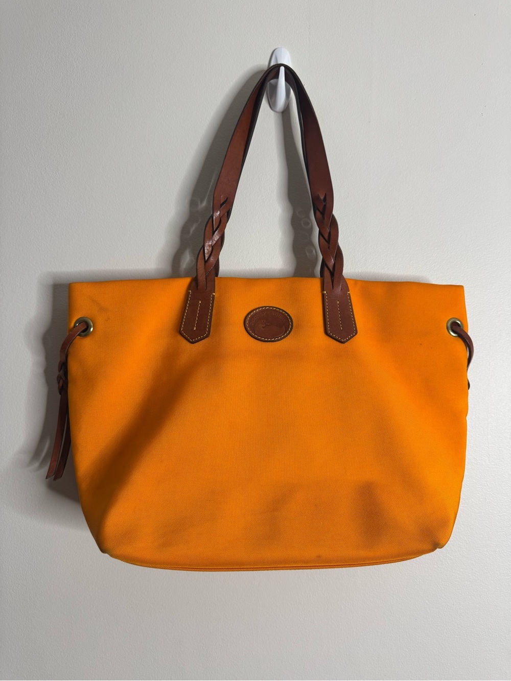 Dooney & Bourke Nylon Shopper Tote Orange Yellow Shoulder Bag